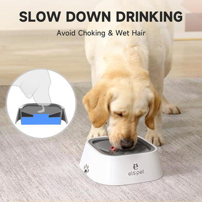 Travel Bowl, No Spill, No Drip Slow Water Feeder / Dispenser for Dogs, Cats, 35Oz/1L