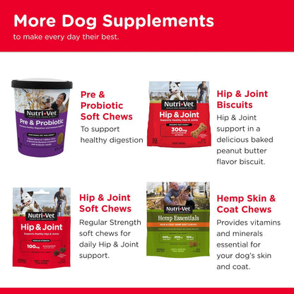 Advanced Strength Hip & Joint Chewable Dog Supplements - Formulated with Glucosamine & Chondroitin to Support Dog Cartilage & Mobility - 150 Tablets